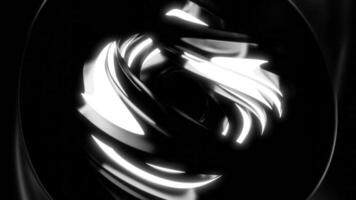 Playing light lines made like a magic ball. Design. Black background on which light walks in animation. video