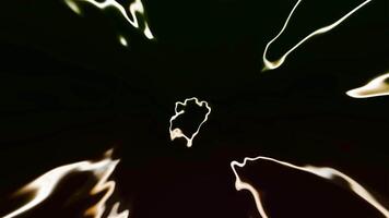 Curved circular lines with vibrations on black background. Motion. Curved lines with vibrating edges in space. Colorful glowing lines vibrate in curved shapes video