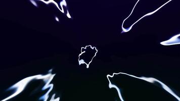 Curved circular lines with vibrations on black background. Motion. Curved lines with vibrating edges in space. Colorful glowing lines vibrate in curved shapes video