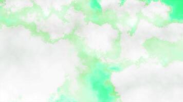 Green light background. Motion. Thick white clouds in the animation that blur in different directions. video