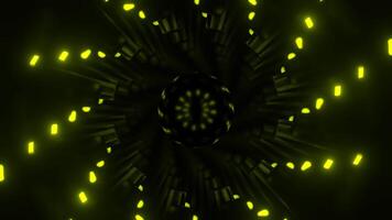 Infinite trippy tunnel of neon lights on a black background. Design. Spinning colorful spiral creating hypnotic effect. video