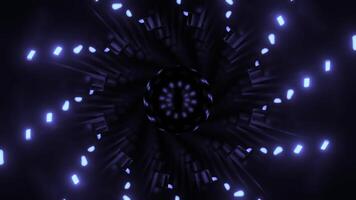 Infinite trippy tunnel of neon lights on a black background. Design. Spinning colorful spiral creating hypnotic effect. video