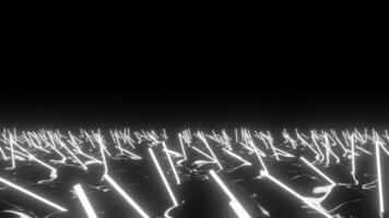 Black background. Design.White stripes in thin stripes in animation that sway in different directions. video