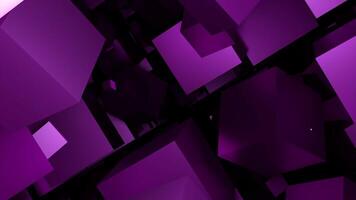 Lots of moving cubes in space. Design. 3D cubes move in stream on black background. A lot of 3d cubes are flying in stream video