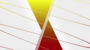 White background. Motion.A multi-colored winding line in the animation that bends in different directions with a pattern. video