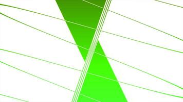 dobrar limitar linha transformando para dentro diferente figuras. movimento. verde e branco abstrações. video