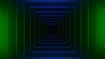 Colorful abstract pattern of squares with the effect of displacement. Design. Pyramid shaped tunnel with lights motion. video