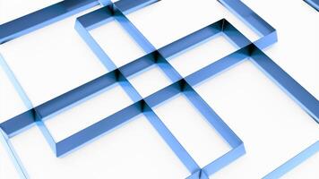Rotating pattern of intersecting square lines. Design. Geometric square lines intersect in pattern on white background. Geometric visual pattern of square lines video