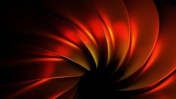Slowly rotating calm round shape with blades of red color. Design. Gradient colorful abstraction. video