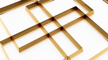 Rotating pattern of intersecting square lines. Design. Geometric square lines intersect in pattern on white background. Geometric visual pattern of square lines video