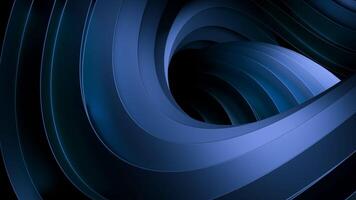 Endless twisted colorful shape with fluted edges. Design. Rotating moving spiral shaped unknown object. video
