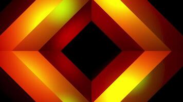Black background. Design. A bright orange tunnel in animation that moves inward. video