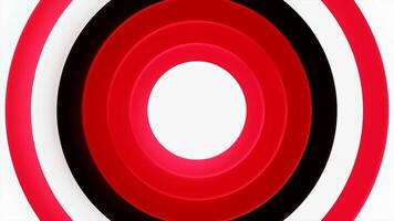 Black and red animated circles. Motion. Pulsating concentric rings, concept of alarm system. video