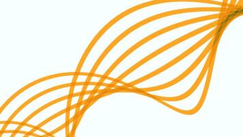 White background. Design. Orange and green three swirling lines moving up in animation. video