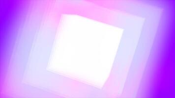 Flying in a square shaped fantasy tunnel. Motion. Blurred light pink tunnel with light flares on its walls. video