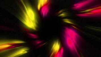 Energy flow of colorful spots in tunnel. Motion. Beautiful portal with colorful glow of spots. Moving tunnel of colorful spots on black background. Energy Magic Portal video