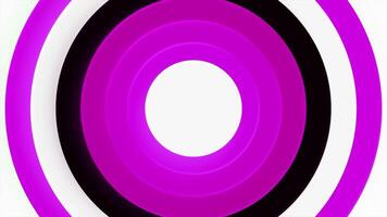 Animated circles in pulsating motion. Motion. Concentric rings of black, white, and pink colors. video