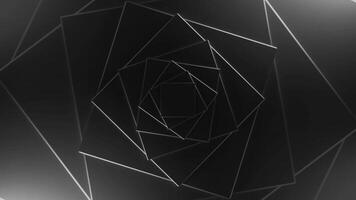 Endless square neon tunnel of rotating gradient silhouettes. Design. Hypnotic spinning corridor. video