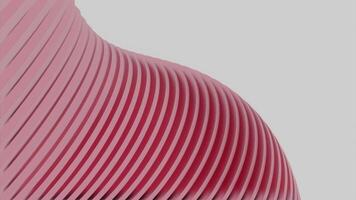 White background with volumetric spring. Design. An animated red and green spring that moves apart in different parts in turn. video