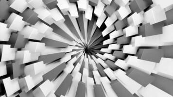 Black and white rectangle spiral graphic animation. Design. Spreading widening fractal spiral of monochrome rectangles. video