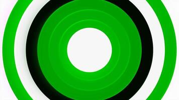 Pink and green background. Motion. Larger and smaller bright circles embedded in each other in the animation expand and back apart. video
