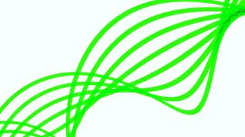 White background. Design. Orange and green three swirling lines moving up in animation. video