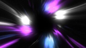 Abstract colorful vortex time portal. Motion. Fantastic animation of an astral tunnel or travel wormhole with neon lights and brights, concept of space, energy , distortion of reality. video