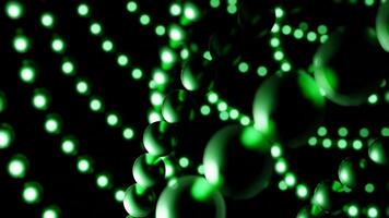 Abstract festive background with lines of spheres on a black background. Design. Beautiful garland of colorful balls. video
