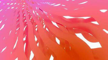3D tapes move in waves. Design. Beautiful stripes move in wavy streams on white background. 3D animation with moving ribbons. Holiday Ribbons video