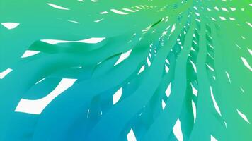 Green wavy lines on a white background. Design. Bright lines on a white background that develop as if in the wind in animation. video