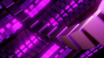 Abstract rotating parts of a mechanism. Design. Optical illusion with spinning lines of 3D cubes. video