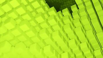 Abstract 3D structure of neon cubes formations flowing on a black background. Design. Waving texture of cubes. video
