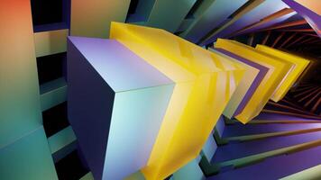 Large colored squares. Motion. Color animation with different shades that diverge in different directions. video