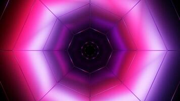 Abstract technological background with hexagonal tunnel and neon. Design. Creative cyberspace texture for futuristic concept. video