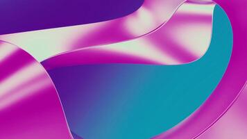 Flexible slowly rotating pink glowing tape on a gradient bright background. Design. Transforming shape. video