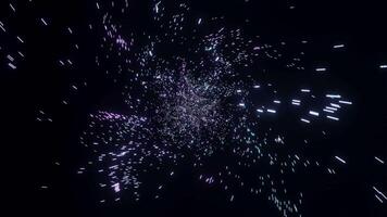 Flying through the endless cosmic galaxy. Design. Star field on a dark background with outer space. video
