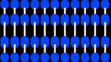 Black and blue background with changing patterns. Design. Cartoon animation with geometric shapes changing and moving in turn, such as squares and circles. video