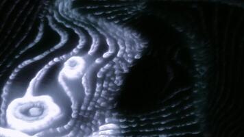 Blurred spots of light on a black background. Motion. Light animation with blue and gold lines in cartoon animation. video