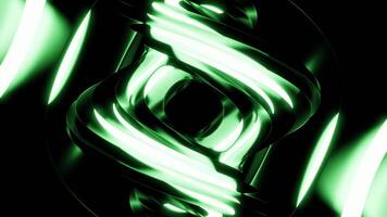 Purple and green playing light. Design.A black background on which bright rays of light spread in different directions in 3d. video