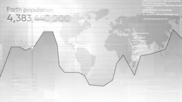 Abstract overpopulation graphics growth. Motion. Concept of social science and globalization. video