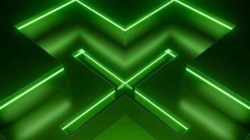 Green patterns from squares. Design. Bright 3D background with moving patterns that move apart in different directions. video
