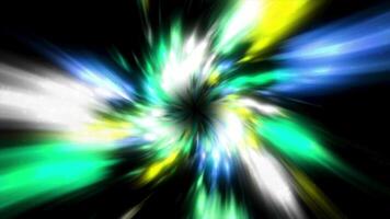 Energy flow of colorful spots in tunnel. Motion. Beautiful portal with colorful glow of spots. Moving tunnel of colorful spots on black background. Energy Magic Portal video