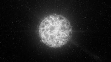 Black background with a magic ball. Motion.A white and green magic ball with animation that glitters. video