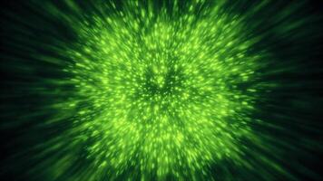 Green bright background. Motion. Bright fireworks in the animation blur in different directions. video