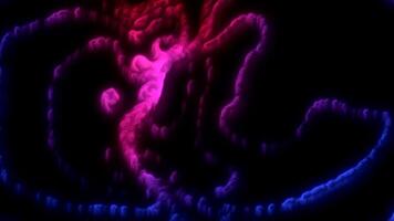 Moving electric pulses on black background. Motion. Abstract brain impulses with colorful lines on black background. Colorful electric pulses move in circular wave bends video