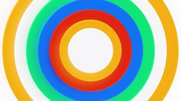 Bright multicolored circles. Motion.Twitching bright circles on a white background in animation. video