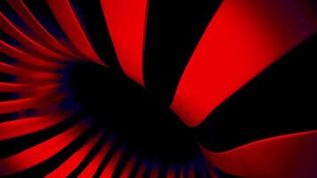 Waving bright tapes creating effect of a hole or a flower bud with petals. Design. 3D abstraction with waving wide lines. video