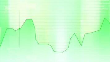 Abstract green line graph with a moving dot. Motion. Abstract graph showing growth and decline. video