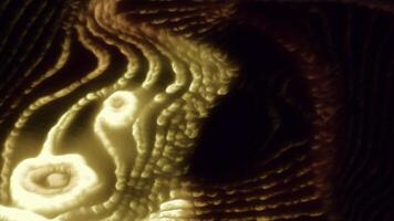 Blurred spots of light on a black background. Motion. Light animation with blue and gold lines in cartoon animation. video