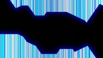 Transforming shadow shape on the background of blue vertical narrow lines. Design. Contrasting black silhouette and blue background. video